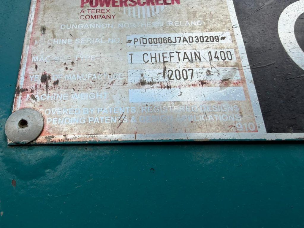 CHIEFTAIN POWERSCREEN 1400 SCREEN