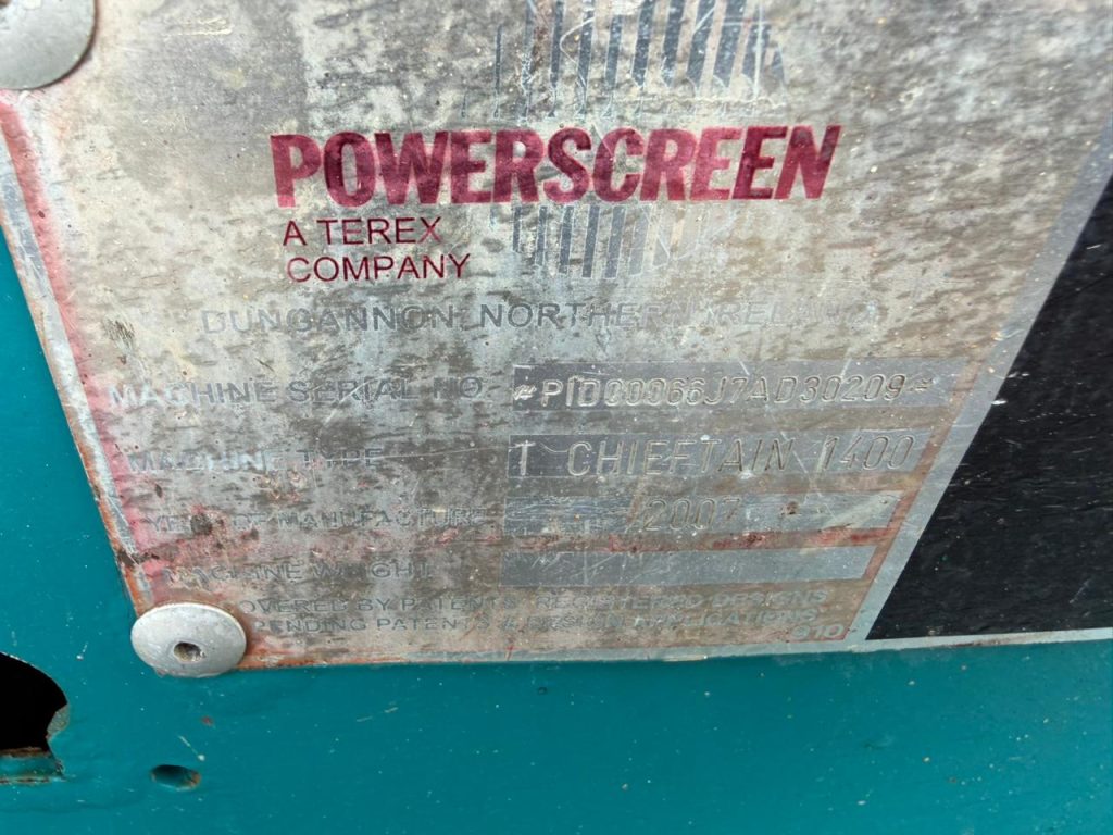 CHIEFTAIN POWERSCREEN 1400 SCREEN