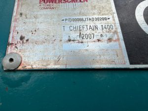 CHIEFTAIN POWERSCREEN 1400 SCREEN